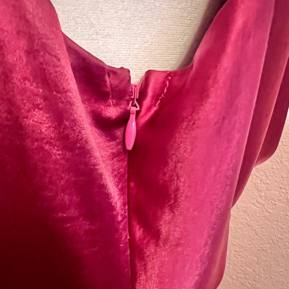 Lulus Incredible Love Magenta Satin Cowl Back Midi Slip Dress - Picture 12 of 16